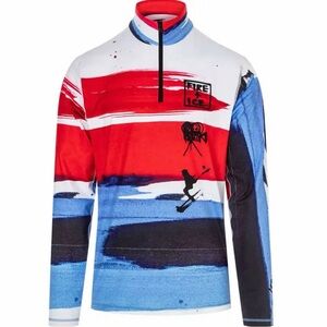 Bogner Fire + Ice Men’s Pascal First Layer Shirt – White Red Blue